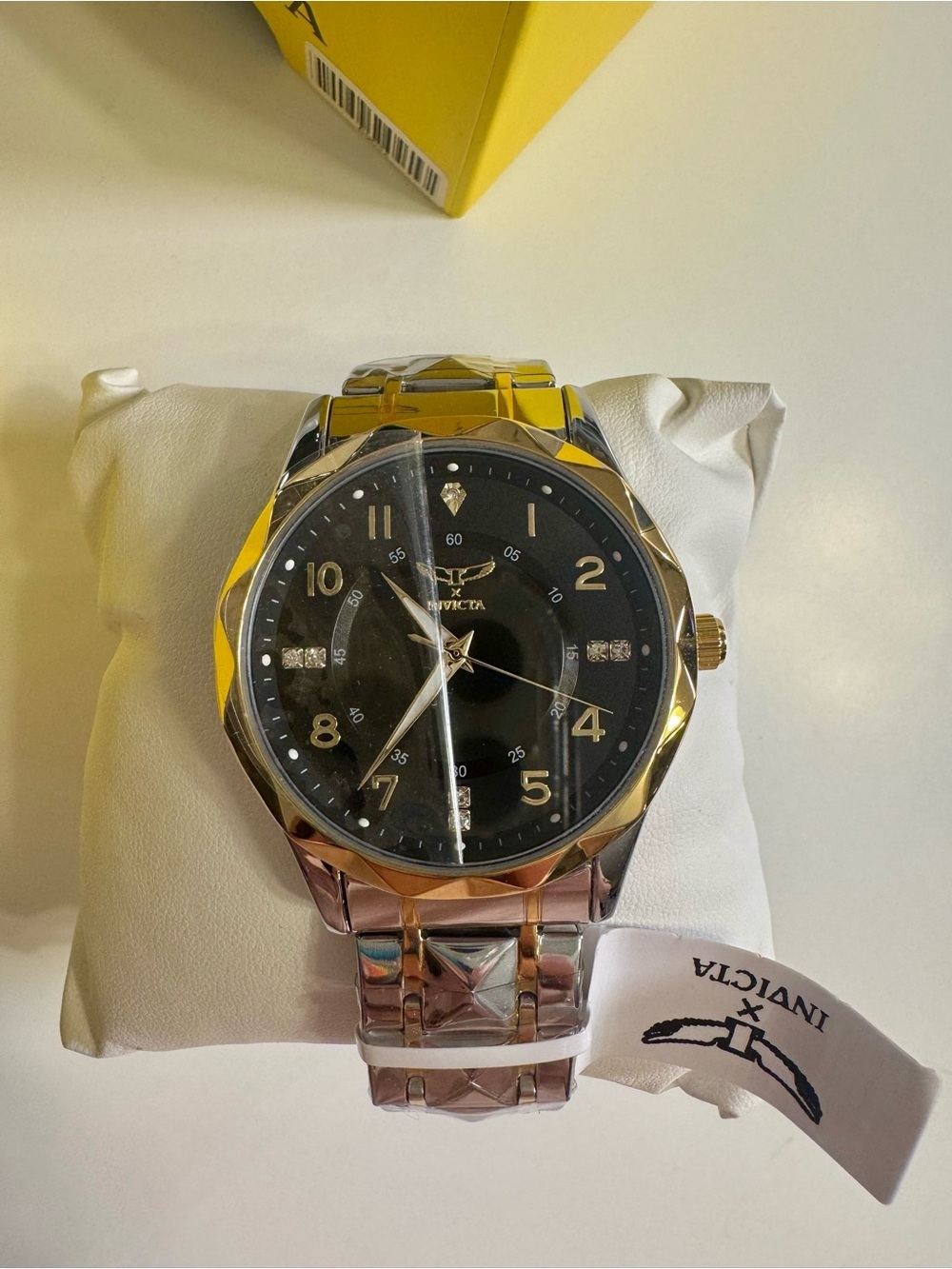Invicta Black Dial Two-Tone Gold & Silver Bracelet Watch